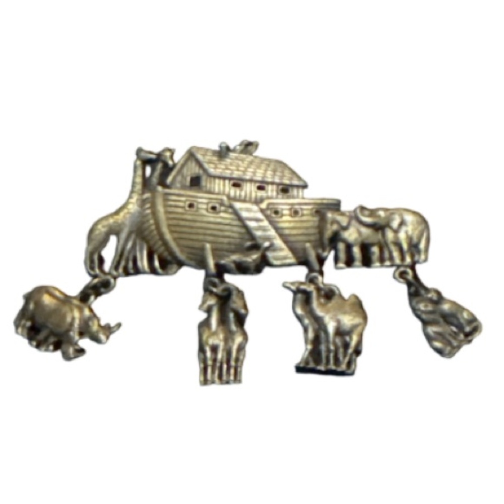 JJ JOHNETTE Noah's Ark Brooch with Animal Charms